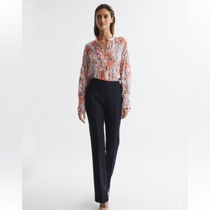 Reiss x Anthropologie Hallie Meadow Print Size 6 Pink Floral Buttondown New $240